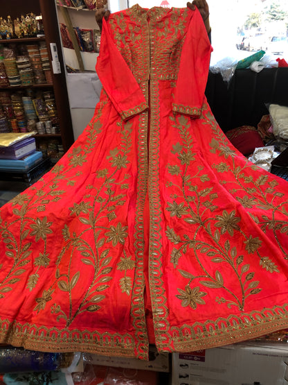 Beautiful designer heavily embroidery long jacket / koti