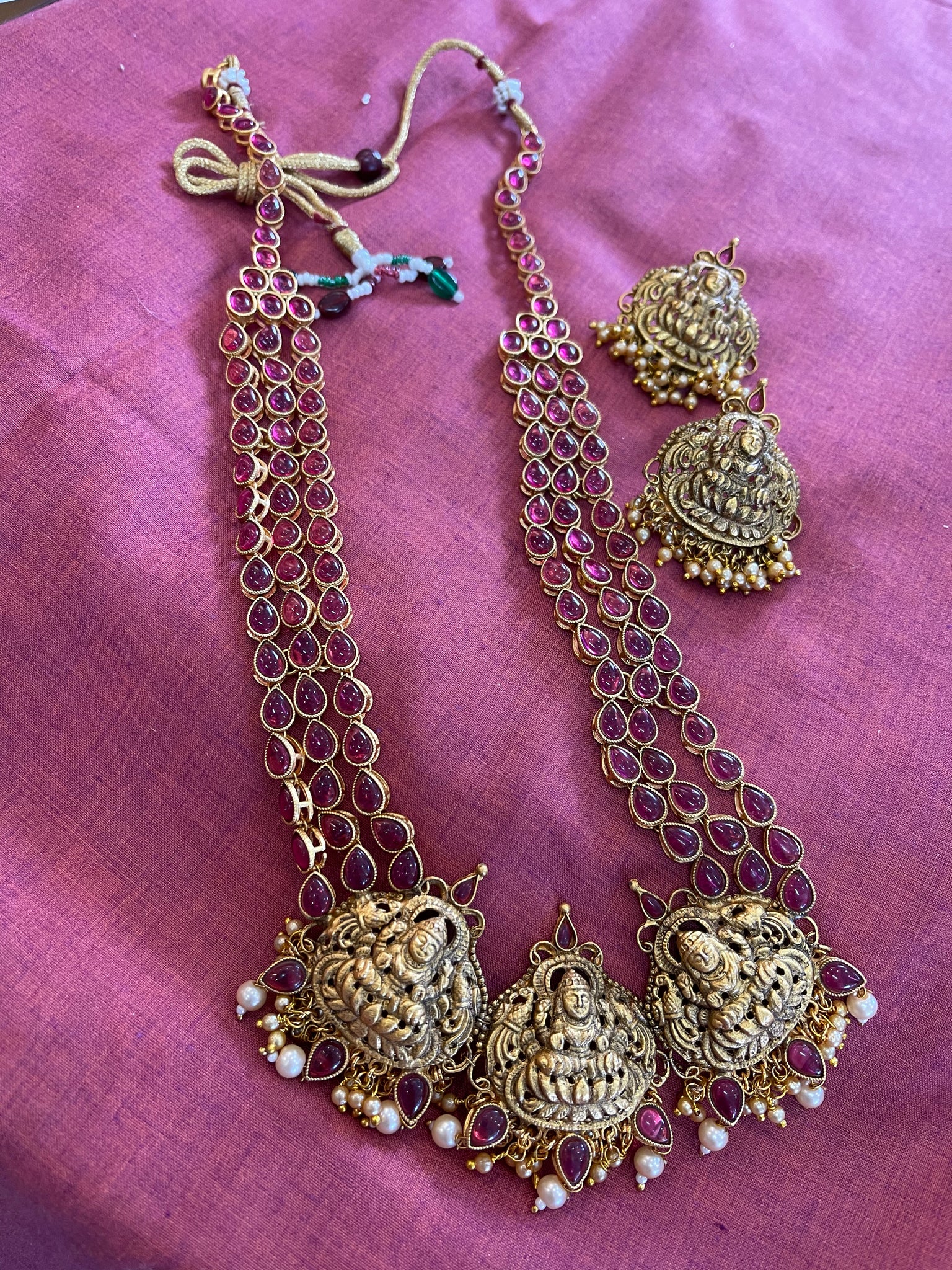 Beautiful designer brass temple jewellery