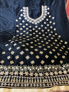 Beautiful designer pure dishin unstitched Punjabi patiala suit