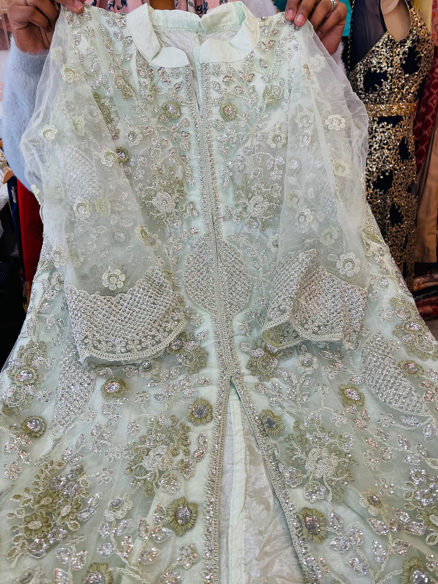 Beautiful designer long top lengha suit