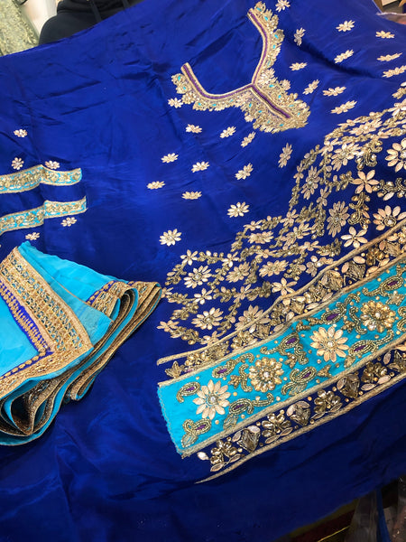 Beautiful designer heavily embroidery unstitched punjabi patiala suit