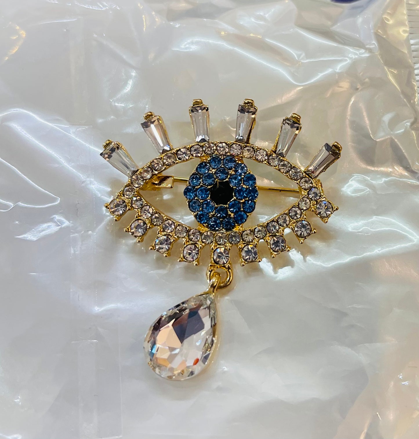 Beautiful designer evil eye brooch