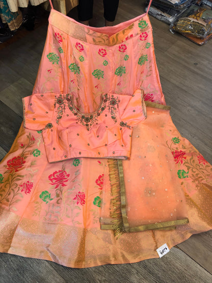 Beautiful designer pure brocade lengha choli