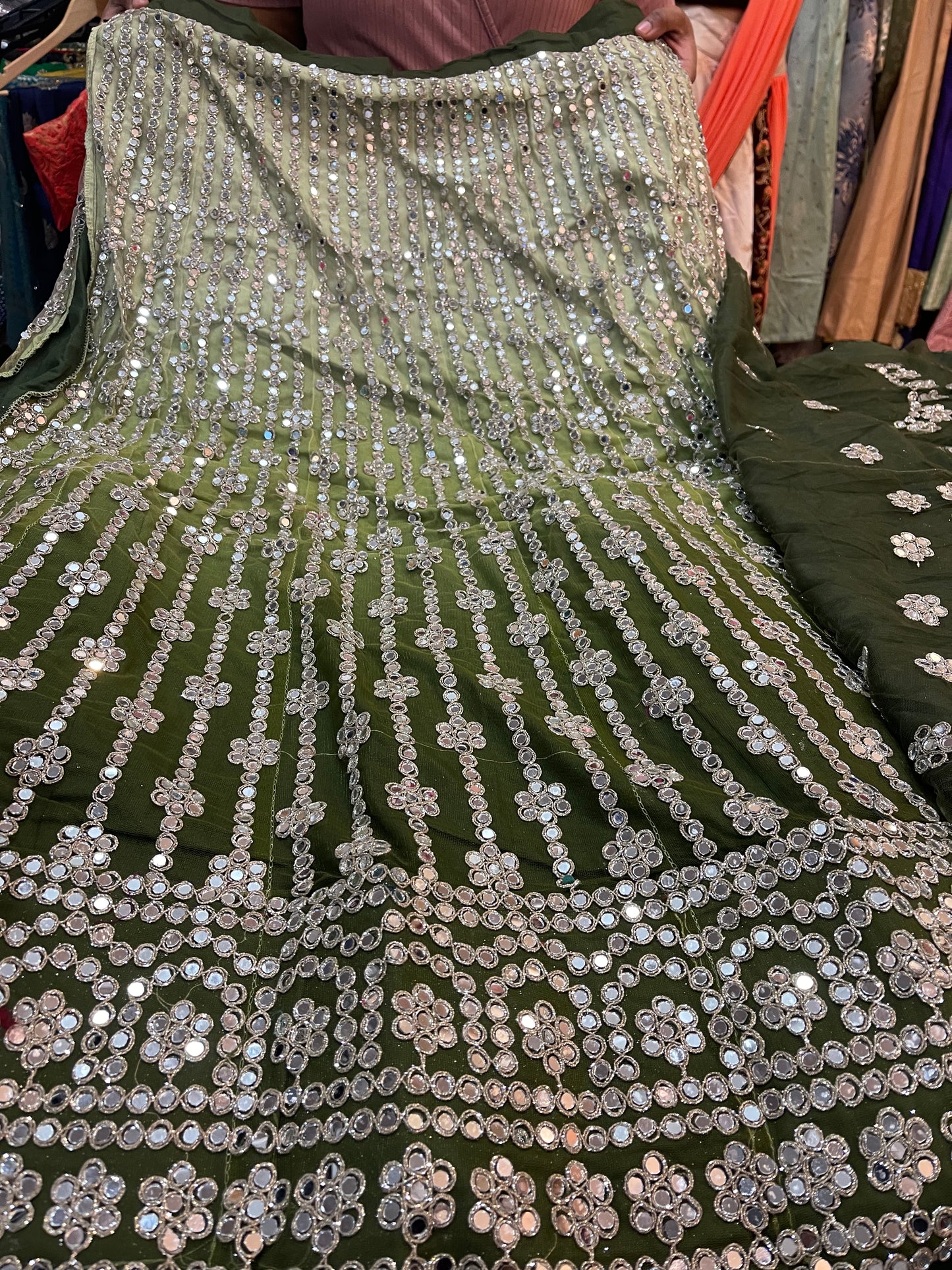 Beautiful designer unstitched lengha