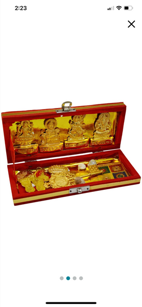 Metal Brass Sri Dhan Laxmi -Kuber Bhandari Yantra (Gold_1.5 Inch X 2.3 Inch X 1.1 Inch)