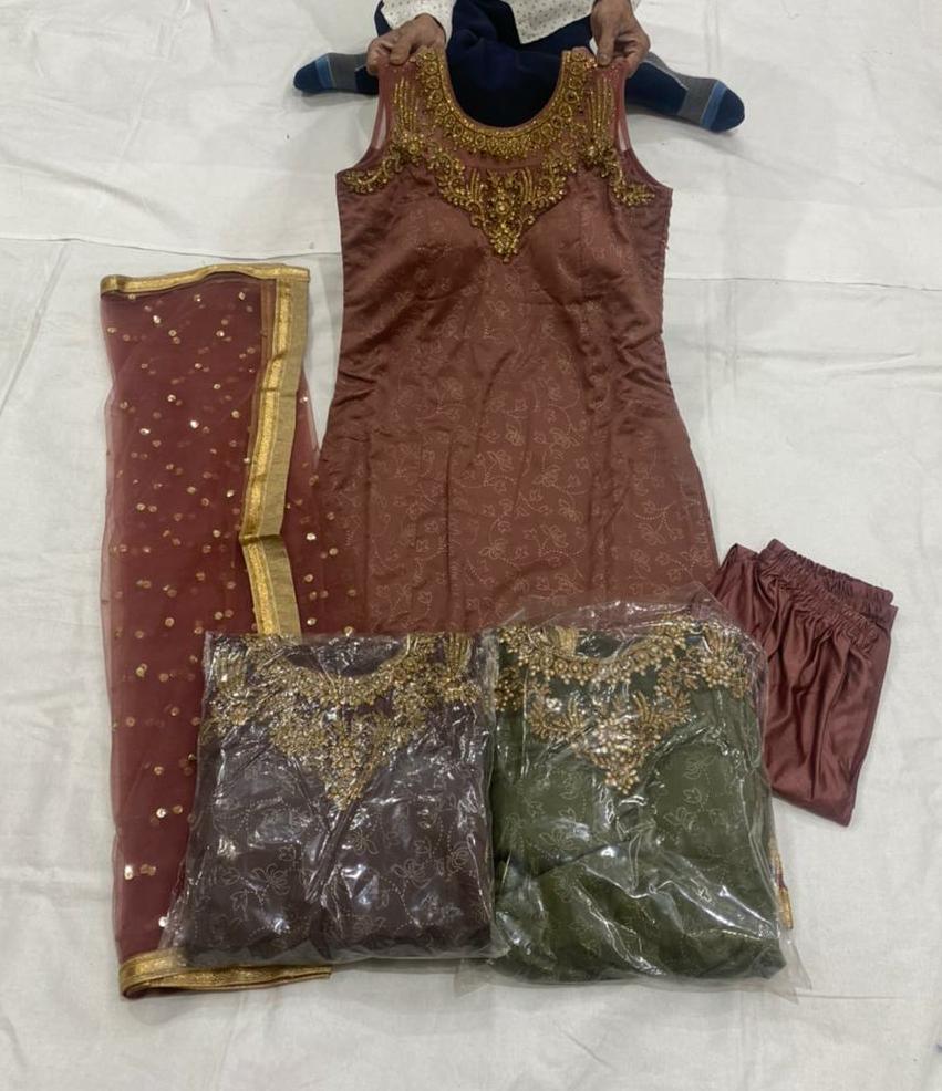 Beautiful designer straight Churidar suit