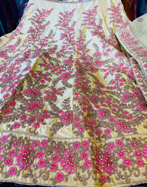 Beautiful designer semi stitch floral embroidery lengha choli