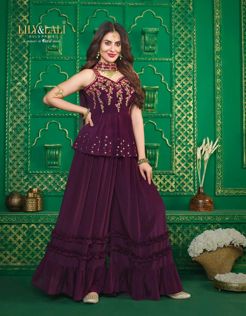 Beautiful designer SPAGHETTI TOP GHARARA AND SHARARA WITH DUPATTA