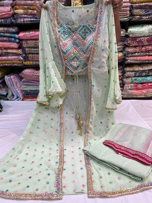 Beautiful designer indo western style plazo suit