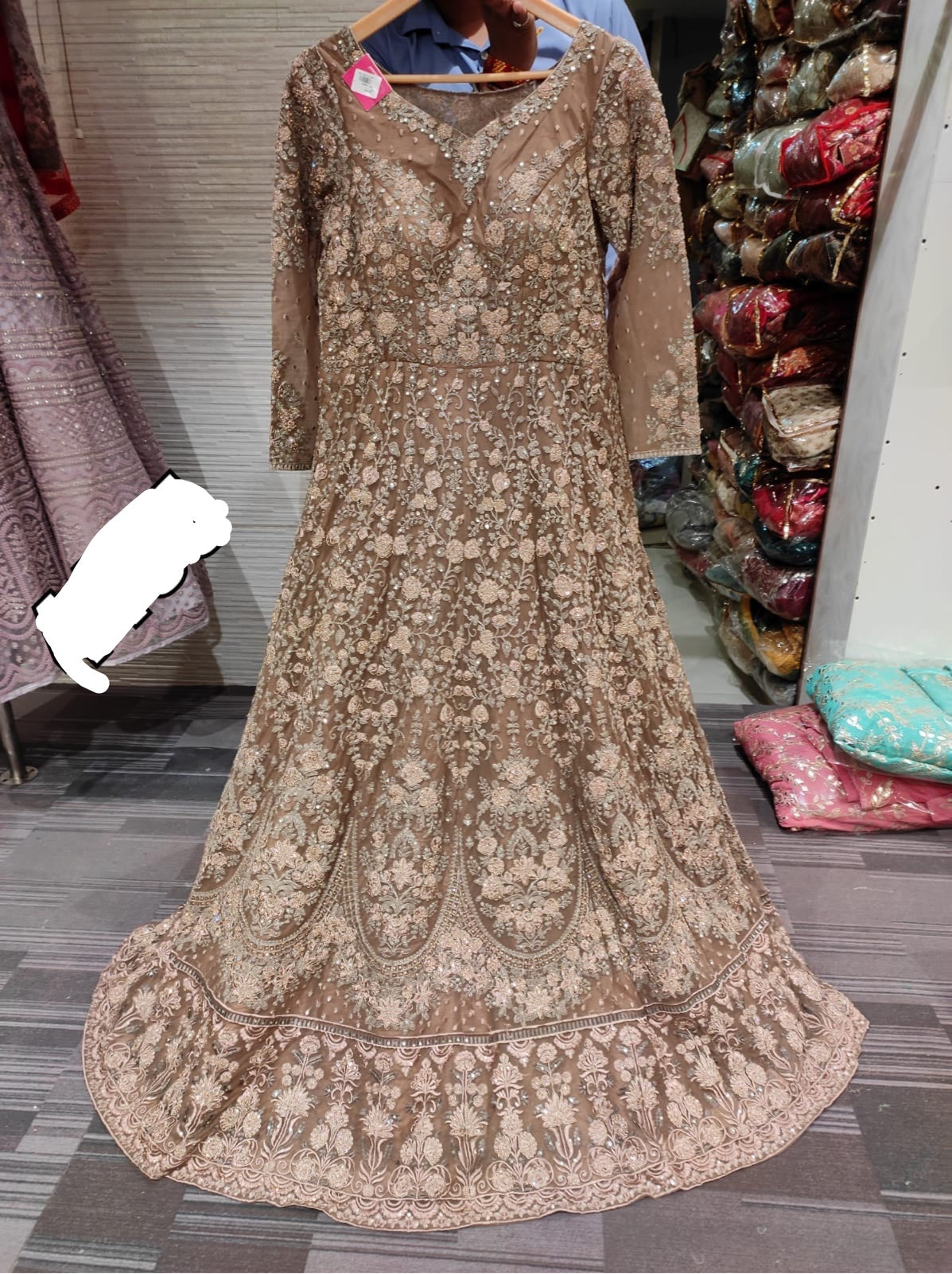 Beautiful designer fully embroidery gown