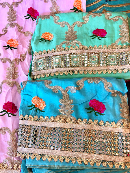 Beautiful designer fully embroidery unstitched punjabi patiala suit