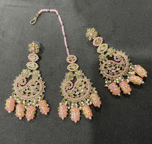 Beautiful designer earrings with bindi/tikka