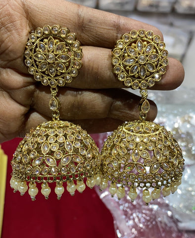 Beautiful designer polki earrings