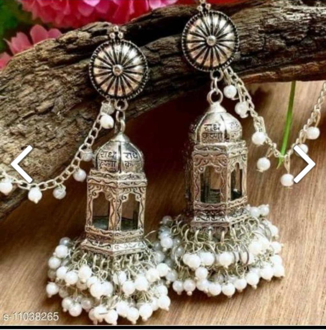 Beautiful designer oxidised jhumki with sahara