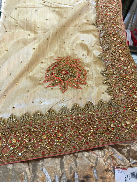 Beautiful designer silk heavily embroidery saree