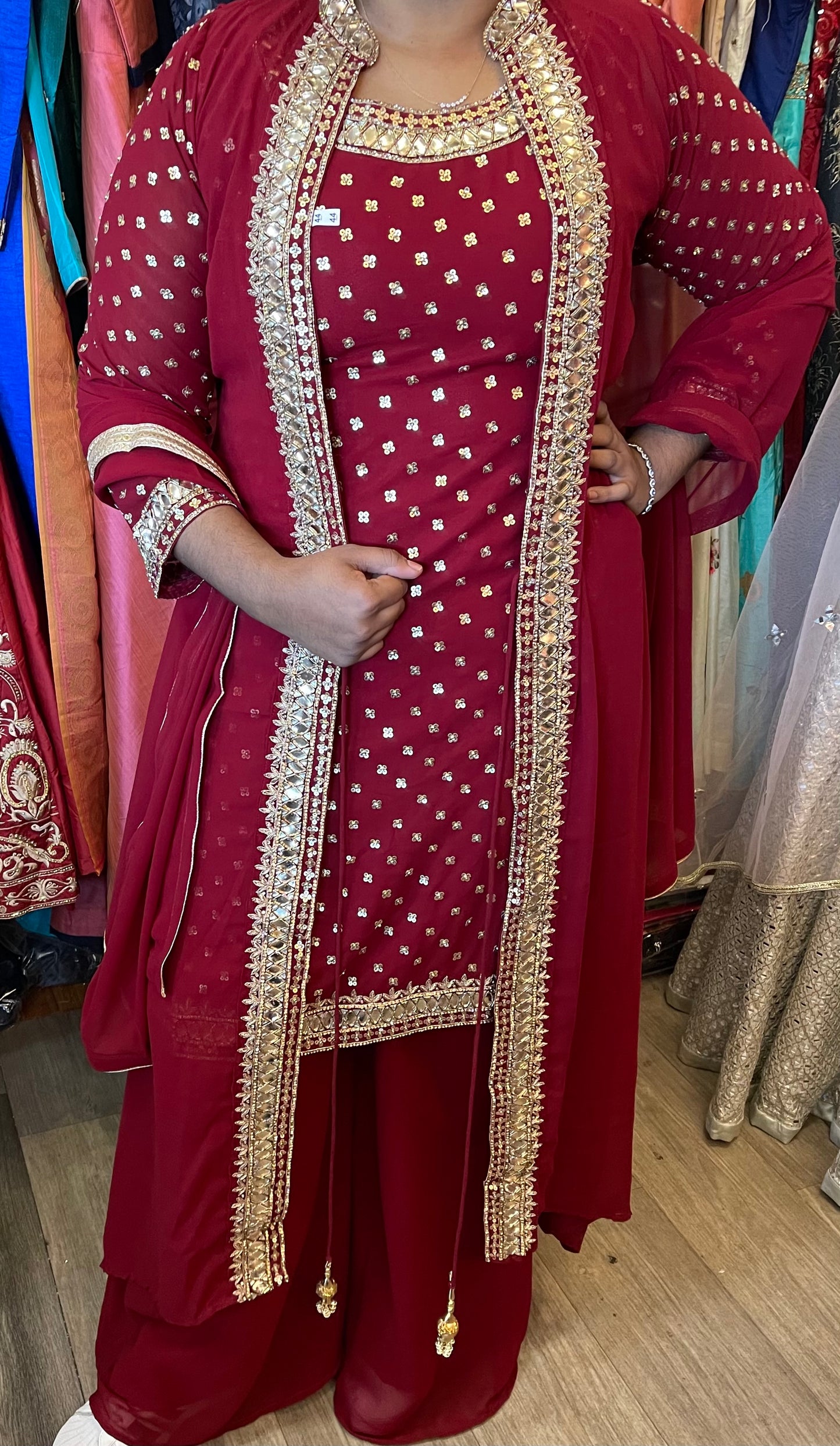 Beautiful designer plazo suit with koti