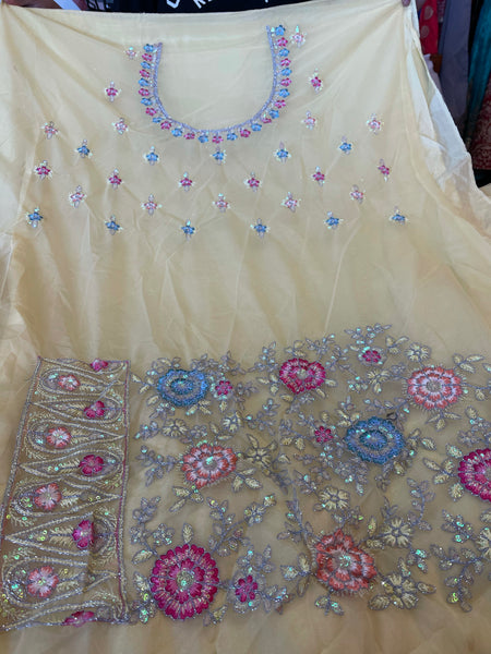 Beautiful designer sequin work fully embroidery lengha