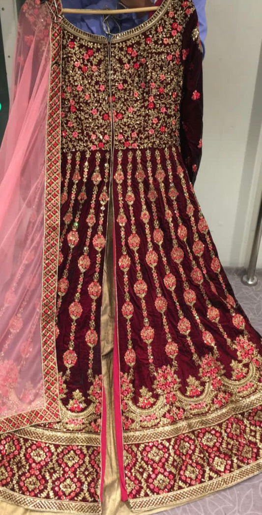 Beautiful designer long top lengha suit