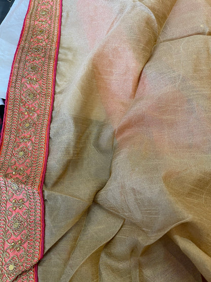 Beautiful designer half & half silk saree