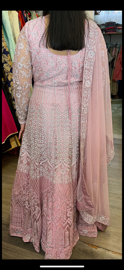 Beautiful designer fully embroidered anarkhali with stone work