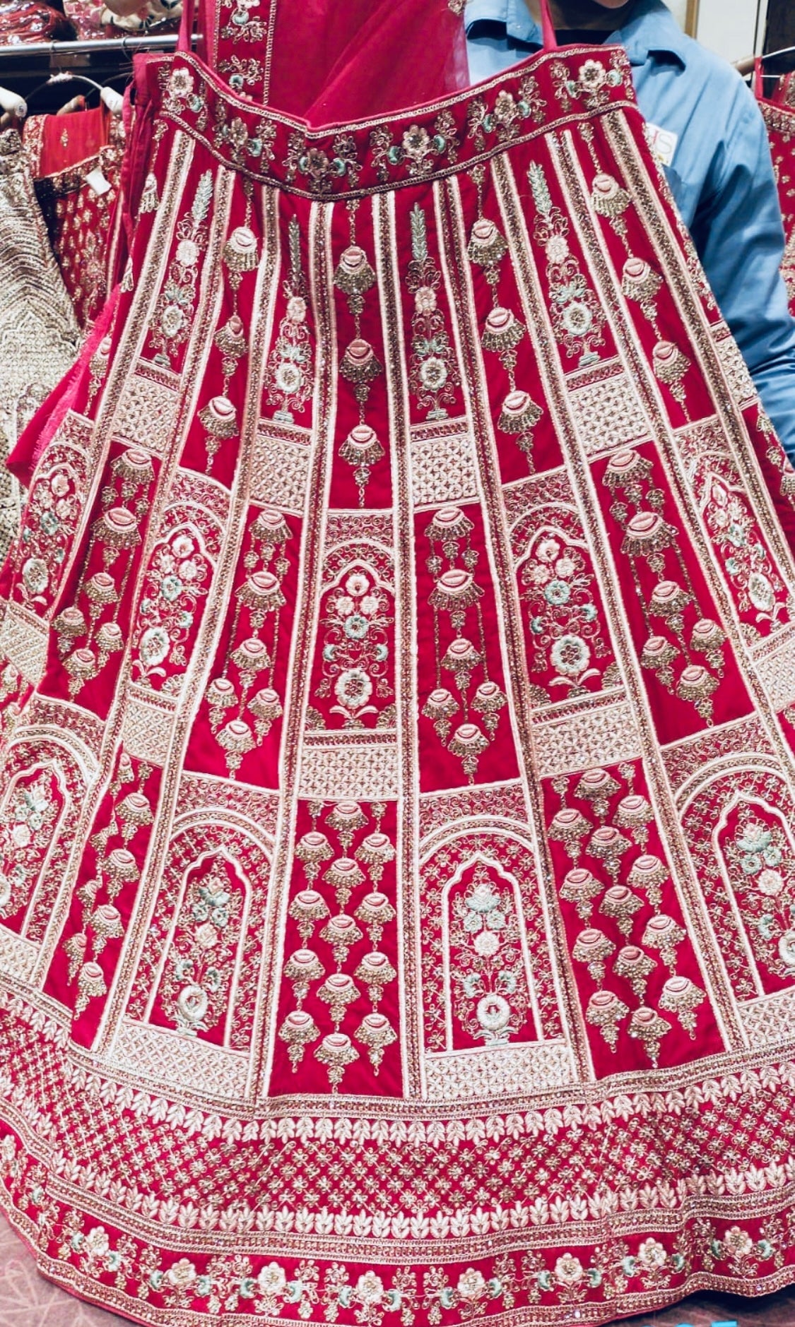 Beautiful designer bridal velvet unstitched lengha