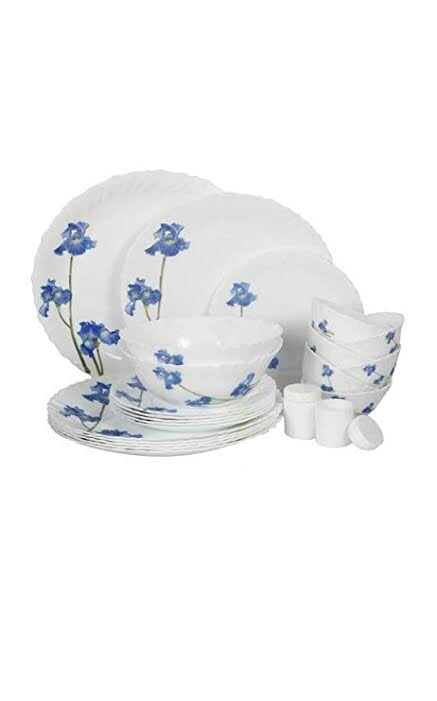 LaOpala Blue Orchids Dinner Set Of 35 pieces