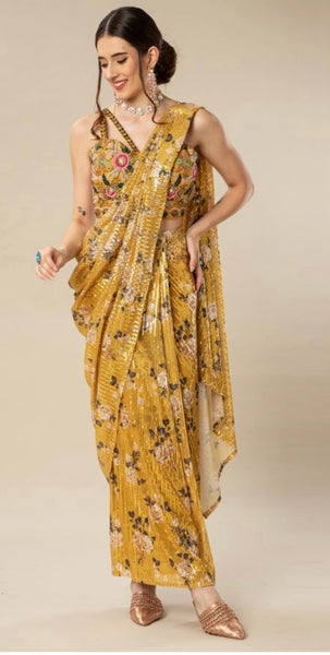 Beautiful designer ready made saree